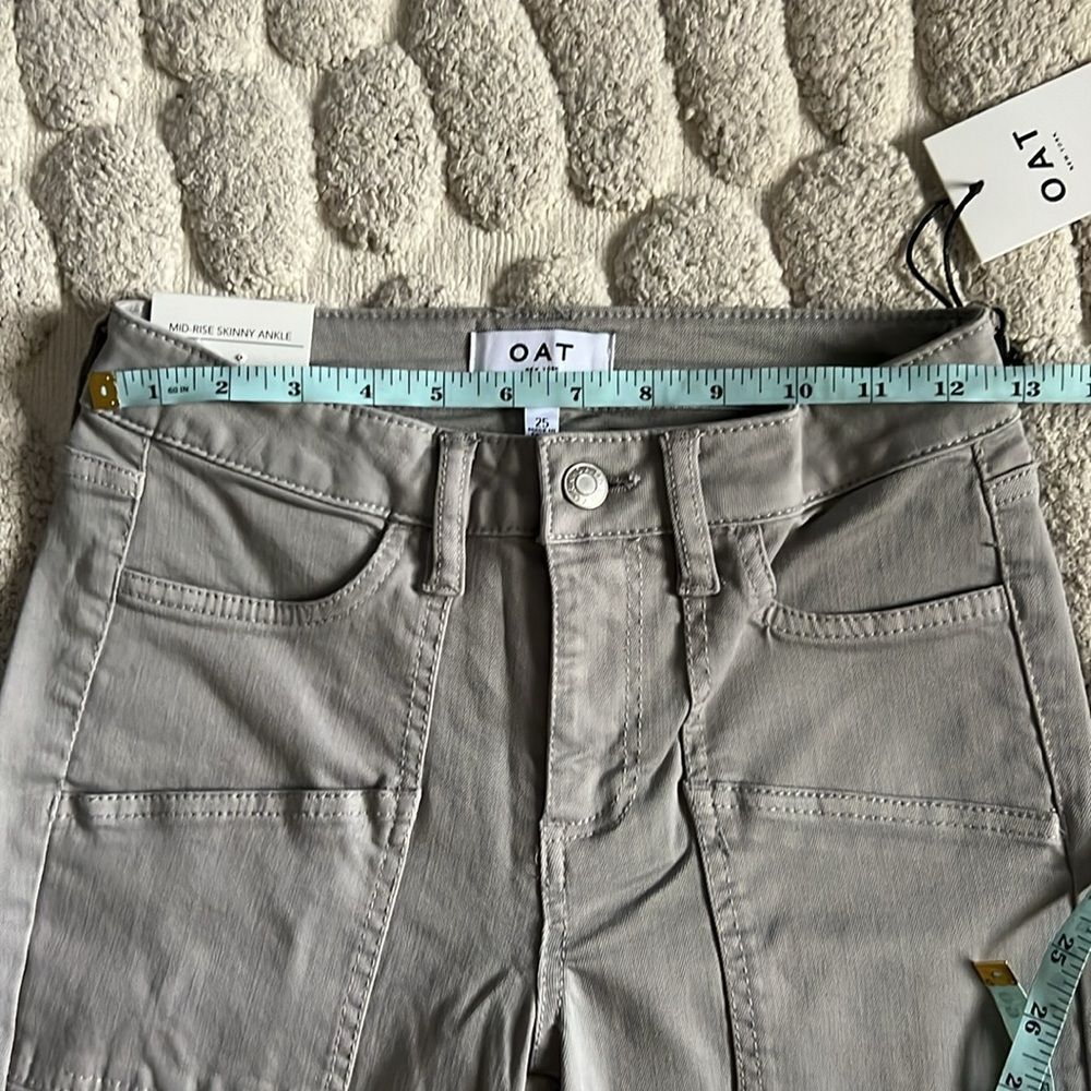 OAT NEW YORK Mid-rise skinny ankle jeans ๐บ stretch ๐บ NWT ๐บ gray ๐บ size 25 - Picture 7 of 10